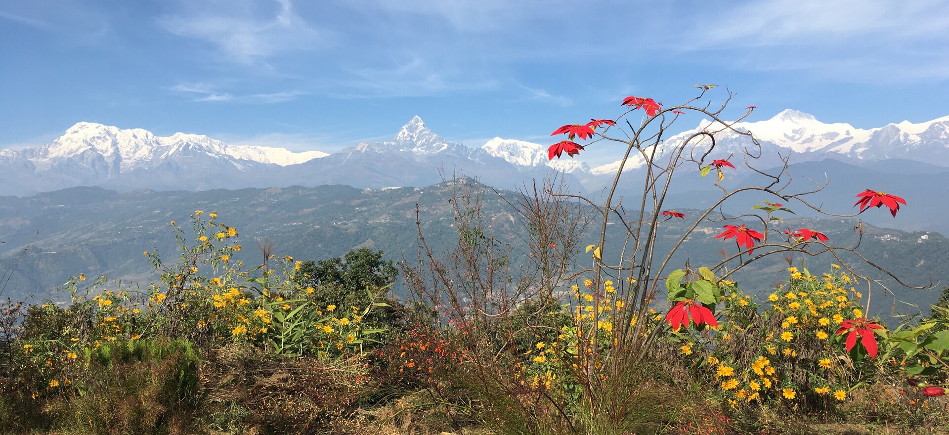 Pokhara view from Peace pagoda